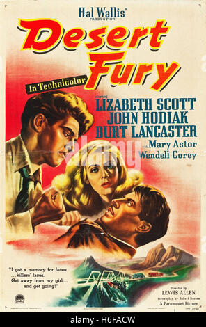 Desert Fury - Filmplakat- Stockfoto