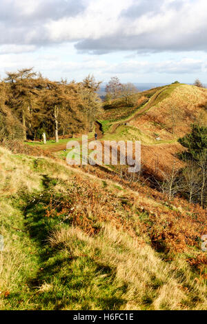 Die Malvern Hills sind eine Reihe von Hügeln in den englischen Grafschaften von Worcestershire, Herefordshire Stockfoto