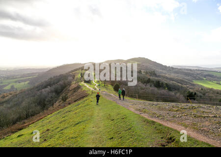 Die Malvern Hills sind eine Reihe von Hügeln in den englischen Grafschaften von Worcestershire, Herefordshire Stockfoto