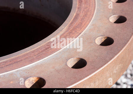 abstrakte Sicht von industriellen Stahl Flansch Stockfoto