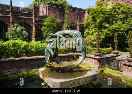 Chester Stadtzentrum, Hof, Kathedrale, Cheshire, UK Stockfoto