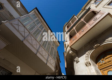 Balkone in der Altstadt, Baku, Aserbaidschan Stockfoto
