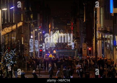 Glasgow Weihnachtsfeier Shopping Lichter Party Dekorationen Glasgow Christmas Market Stockfoto