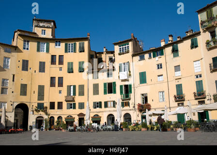 Piazza Anfiteatro, Lucca, Toskana, Italien, Europa Stockfoto