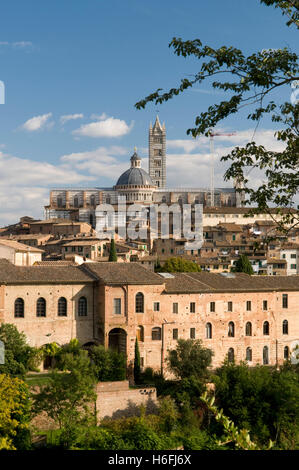 Ansicht der Stadt mit Dom Santa Maria Assunta, Siena, UNESCO-Weltkulturerbe, Toskana, Italien, Europa Stockfoto