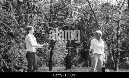 Erzwungene betrug Verwirrung Blind Gefahr gebunden Konzept Stockfoto