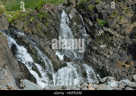 Wasserfall bei Welcombe Mund, Hartland Halbinsel North Devon Coast Stockfoto