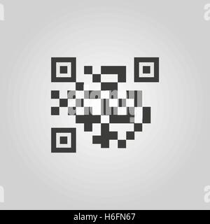 Der QR-Code-Symbol.  Link und URL-Symbol. Flache Vektor-illustration Stock Vektor