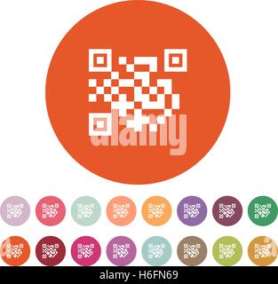 Der QR-Code-Symbol.  Link und URL-Symbol. Flache Vektor-Illustration. Buttonset Stock Vektor