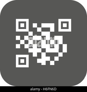 Der QR-Code-Symbol.  Link und URL-Symbol. Flache Vektor-Illustration. Schaltfläche " Stock Vektor