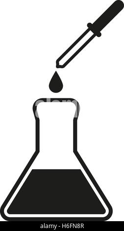 Das Chemie-Symbol. Test und Analyse, Genetik, Labor, Biologie-Symbol. Flache Vektor-illustration Stock Vektor