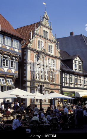 Deutschland, Niedersachsen, Hameln, die Osterstreet, die Leisthouse. Stockfoto