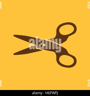 Die Scheren-Symbol.  Scheren-Symbol. Flache Vektor-illustration Stock Vektor