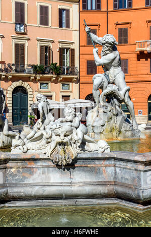 Brunnen von Neptun, Piazza Navona, Rom, Latium, Italien Stockfoto