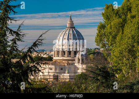 Der Petersdom gesehen vom Gianicolo oder Gianicolo Hügel, Rom, Latium, Italien Stockfoto