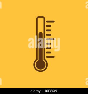 Das Thermometer-Symbol. Thermometer-Symbol. Flache Vektor-illustration Stock Vektor