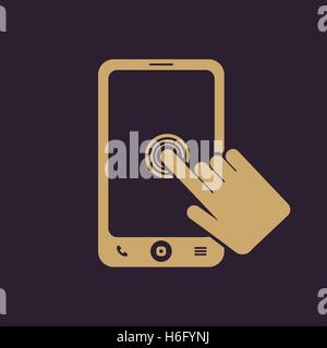 Der Klick auf dem Bildschirm-Handy Stock Vektor