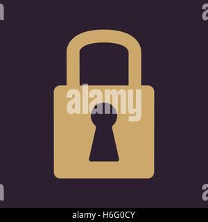 Das Schloss-Symbol. Schloss-Symbol. Wohnung Stock Vektor