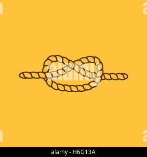 Das Knoten-Symbol. Knoten und Krawatte, Seil-Symbol. Flache Vektor-illustration Stock Vektor