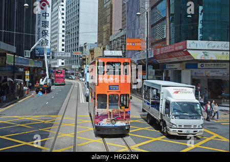 Straßenbild Des Voeux Road Hong Kong Insel China Stockfoto