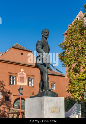 Miklos Jurisich Statue Courtyard Jurisics-Burg in Kőszeg, Westtransdanubien, Ungarn Stockfoto