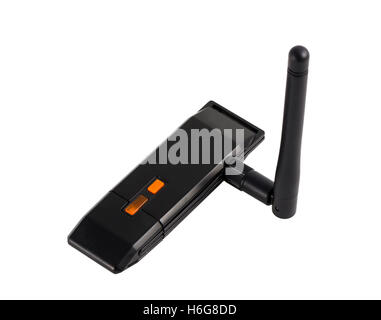 Wi-Fi Wireless USB-Adapter isoliert auf weißem Hintergrund Stockfoto