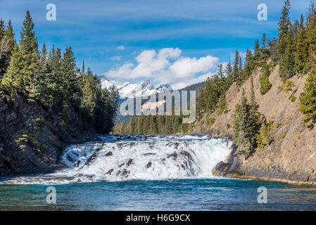 Bow Falls, Bow River, Banff Nationalpark, Alberta, Kanada. Stockfoto