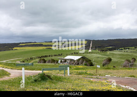 Landschaft der Cape Willoughby Conservation Area auf der Küste von Kangaroo Island in Südaustralien Stockfoto