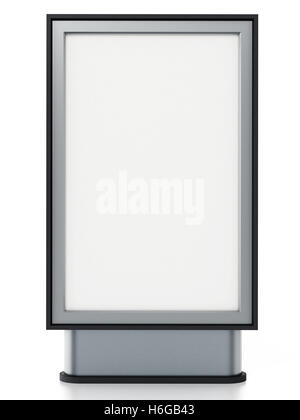 CLP City-light-Poster stehen isolierten auf weißen Hintergrund. 3D Illustration. Stockfoto