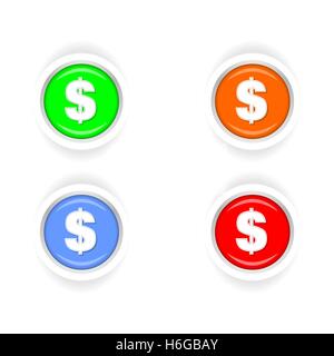 Taste set, Kreis Symbole, Geld-Vektor-illustration Stockfoto