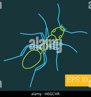 Ameise Insekt Umriss Vektor Stock Vektor