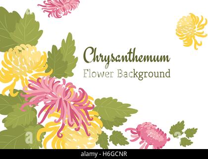 Elegante nahtloses Muster mit Hand gezeichnet dekorative Blumen in rosa und Gelbe Chrysanthemen. Blume für Hochzeitseinladungen, Stock Vektor