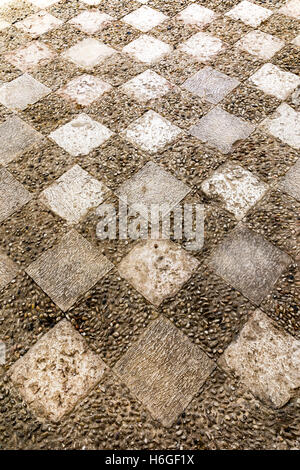 Mosaik aus einer antiken römischen Villa in Pompeji. Stockfoto