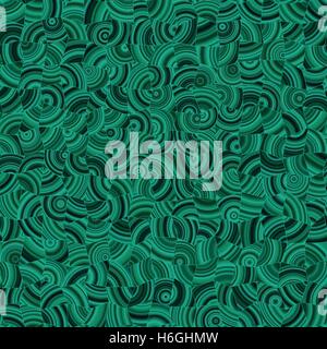 Dunkel grünen Malachit aneinander Mosaikmuster. Abstraktes Vektor nahtlose Hintergrund. Stock Vektor