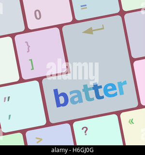 Teig-Wort über Tastatur, Notebook Computer-Taste Stockfoto