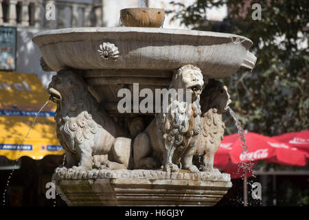 Griechenland, Kreta, Heraklion, Platia Kallergon, Morosini-Brunnen Stockfoto