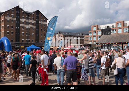 Beach Rugby-Wochenende in Gloucester Docks, Südengland Stockfoto