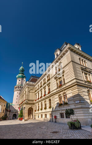 Feuerturms, Rathaus in Sopron, Ungarn Stockfoto