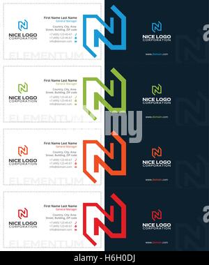 n Brief Visitenkarte dunkel Stock Vektor