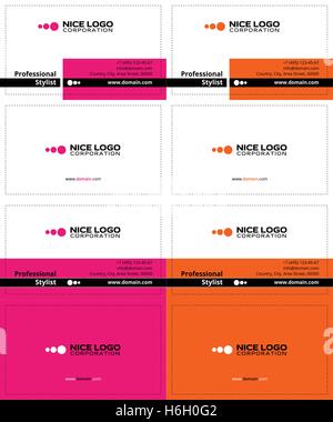 professionellen Stylisten Visitenkarte 2 Stock Vektor