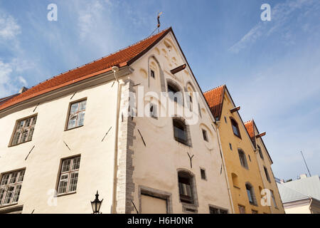 Die drei Schwestern Hotel, Pikk Street und Tolli Street, Old Town, Tallinn, Estland Stockfoto