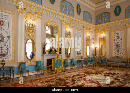 Blauer Saal, Arabesque Hall, Katharinenpalast, Zarskoje Selo, Puschkin, St Petersburg, Russland Stockfoto