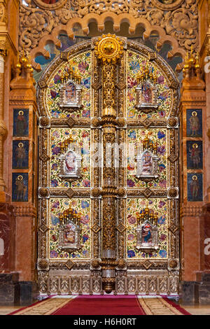 Ikonostase Tür, Kirche Auferstehungskirche, auch Kirche des Erlösers auf Auferstehungskirche, St. Petersburg, Russland Stockfoto