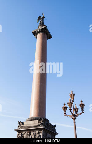 Alexander-Säule, Schlossplatz, St Petersburg, Russland Stockfoto