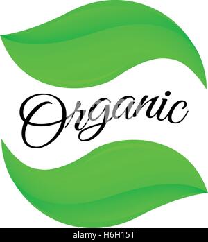 Isolierte abstrakte grünes Blatt Logo. Bio-Produkte Logo. Natur-Elementsymbol. Pflanze Blatt Zeichen. Vektor-Illustration. Stock Vektor