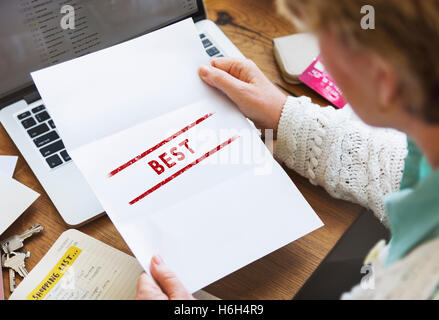 Best Choice Award Beste gewinnen Erfüllung Konzept Stockfoto