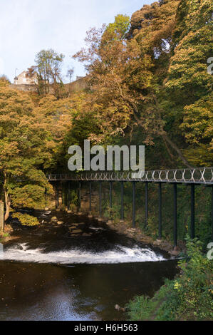 Die Torrs Millennium Gehweg entlang dem Fluss Goyt, neue Mühlen, Derbyshire, England, UK Stockfoto