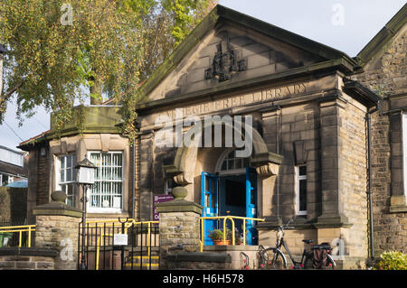 Die Carnegie Free Library in New Mills, Derbyshire, England Großbritannien Stockfoto