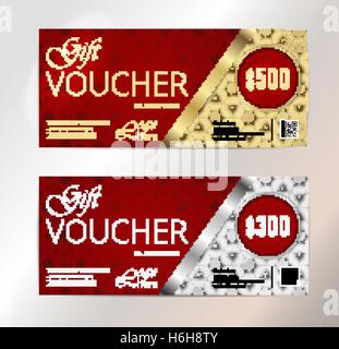 Gold VIP Club Card Gutschein oder Geschenkgutschein Vorlage. Stock Vektor