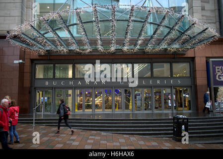 Glasgow Buchanan Galeries Weihnachtsfeier Shopping Lichter Party Dekoration Glasgow Weihnachtsmarkt Stockfoto